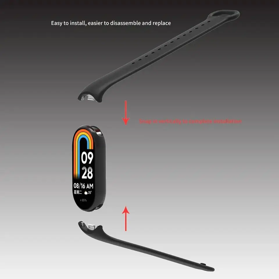 Xiaomi Mi Band 8用のスペアシリコンケース,いくつかの色,アクセサリー