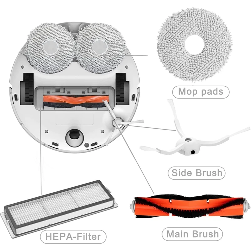 ロボット掃除機アクセサリーキット,メインサイドブラシ,hpaフィルター,集塵機バッグ,クリーニングクロス,Dreame L10s ultraと互換性あり,l10