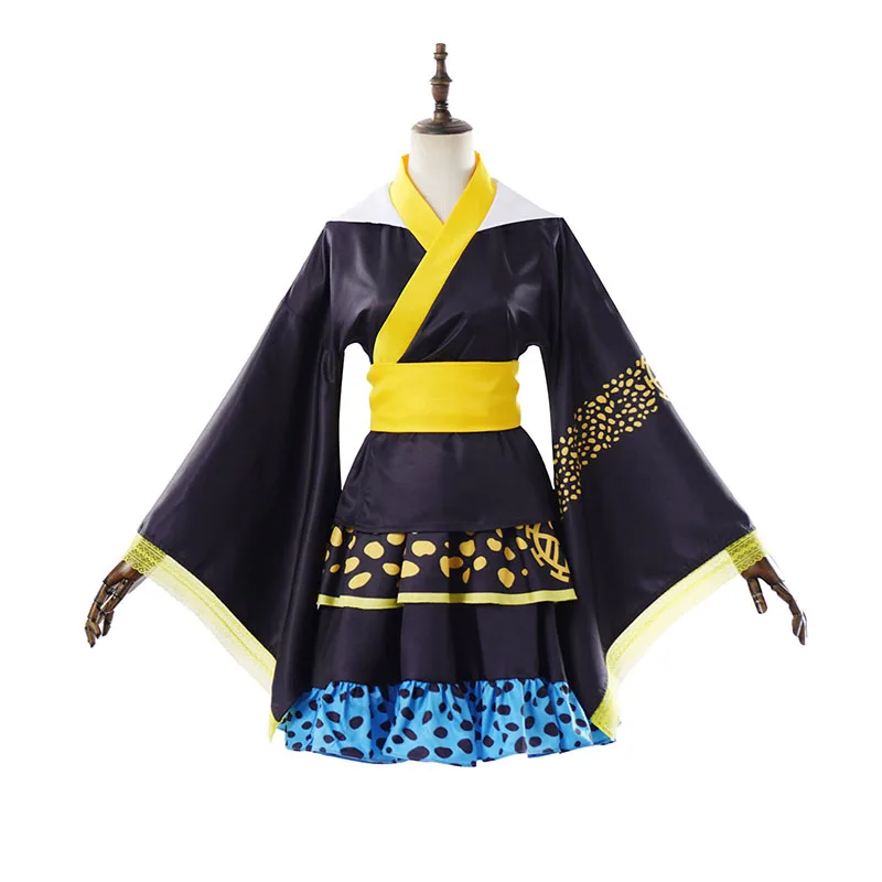 

Anime Trafalgar Law Female Cosplay Costume Lovely Kimono Dress With Belt Set Law Lolita Dress Tops Skirts Halloween Fancy Suit