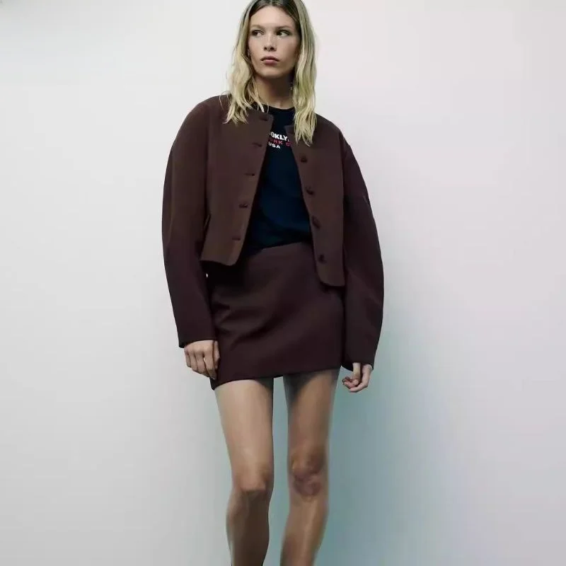 

Осень-зима, Новое поступление, женская юбка, длинный костюм-свек, джет, свободный крой, круглый, на пуговицах, обычный, тонкий, чистый цвет