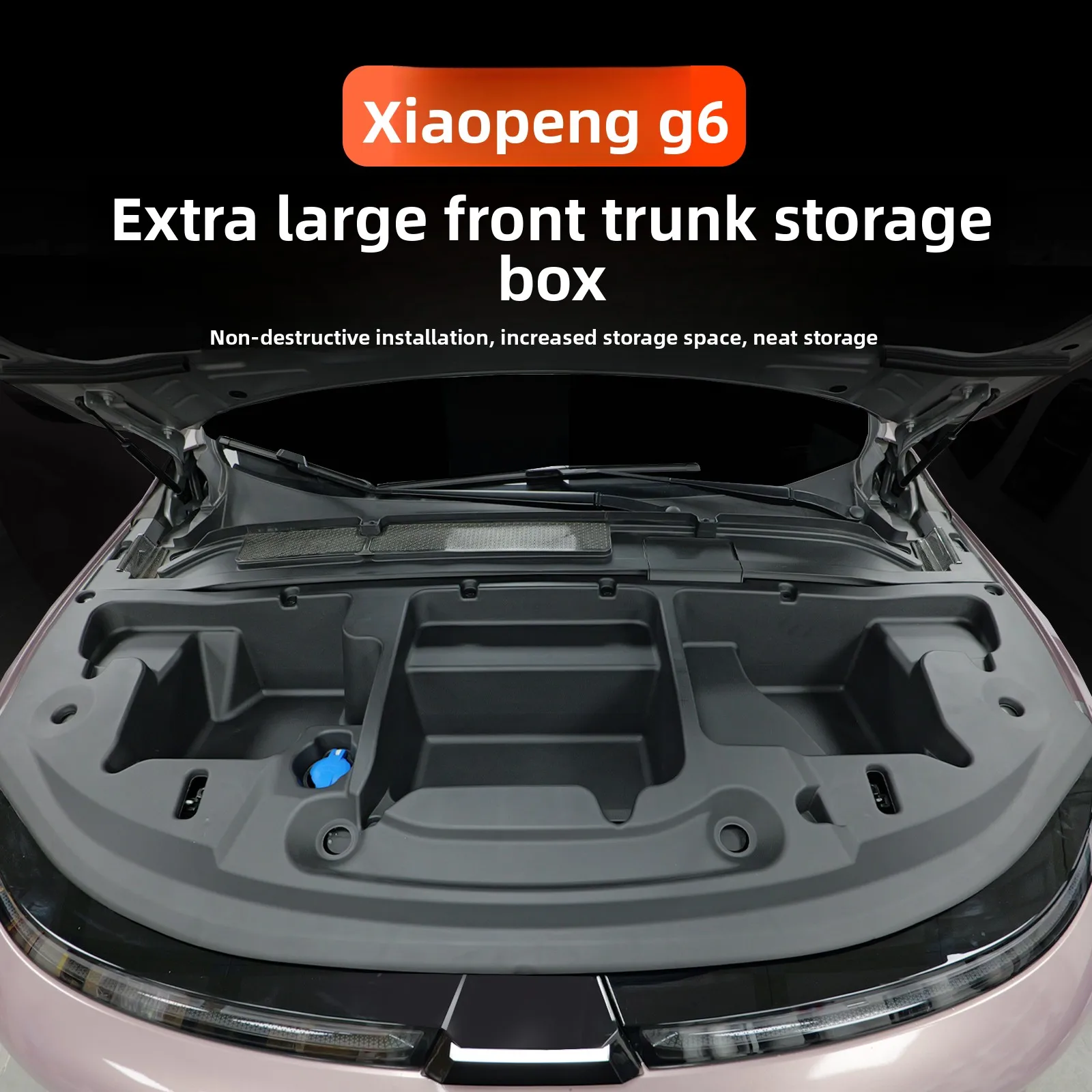 

For Xpeng G6 XiaoPeng 2023 2024-IN 2025 Left Rudder Engine Room Hood Storage Box Front Large Auto Car Engine Trunk Organizer Box