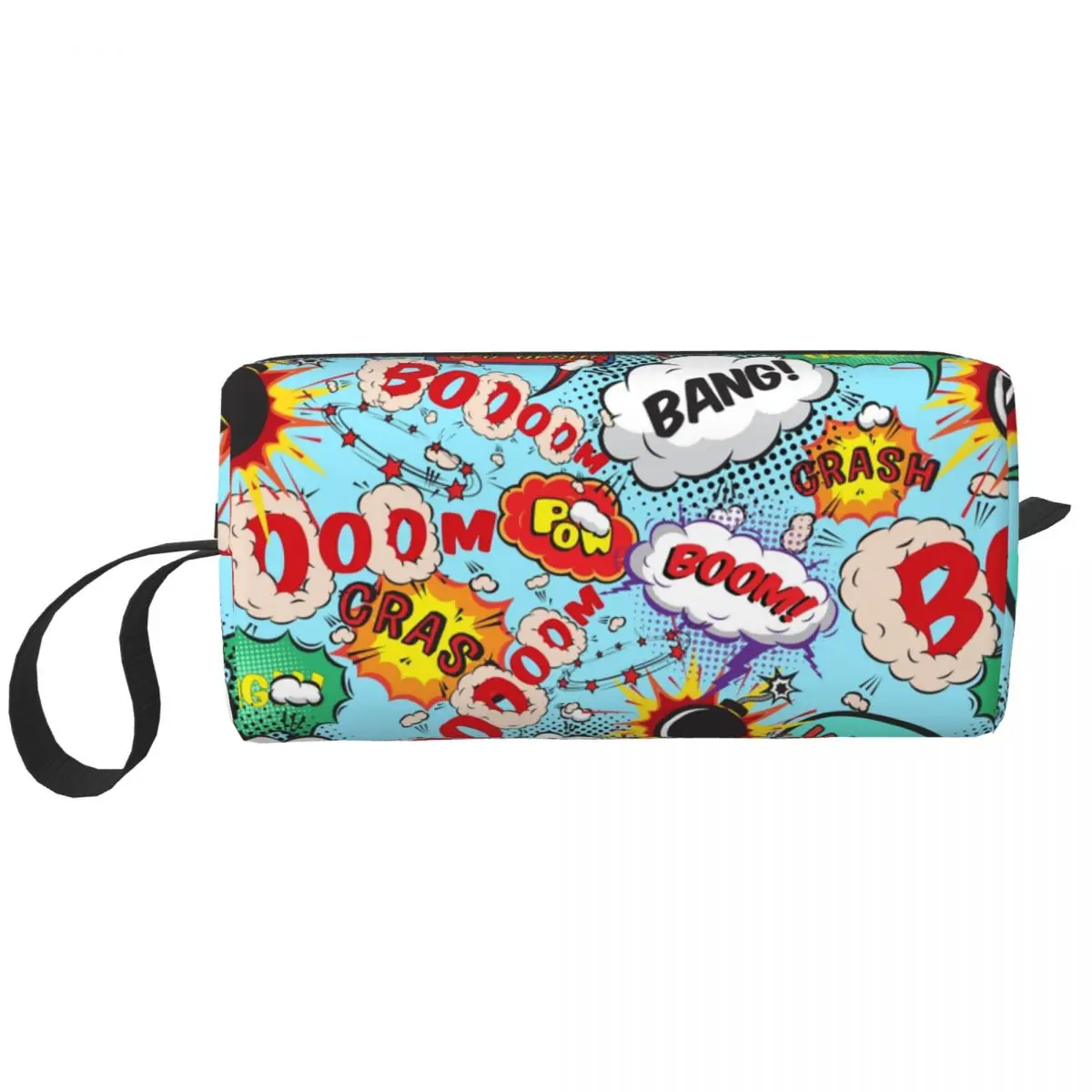 

Superhero Cartoon Anime Toiletry Bag Portable Comic Pop Art Explosions Pattern Makeup Cosmetic Organizer Beauty Storage Case