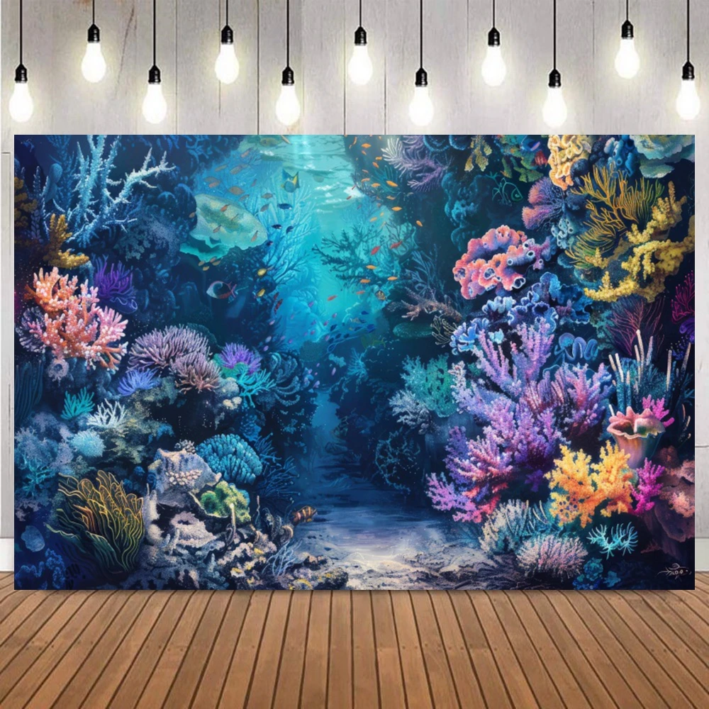 

Заполненный солнечным светом подводный коралловый фотофон мечтательный морской мир для декора свадебного мероприятия день рождения фон для фотосъемки