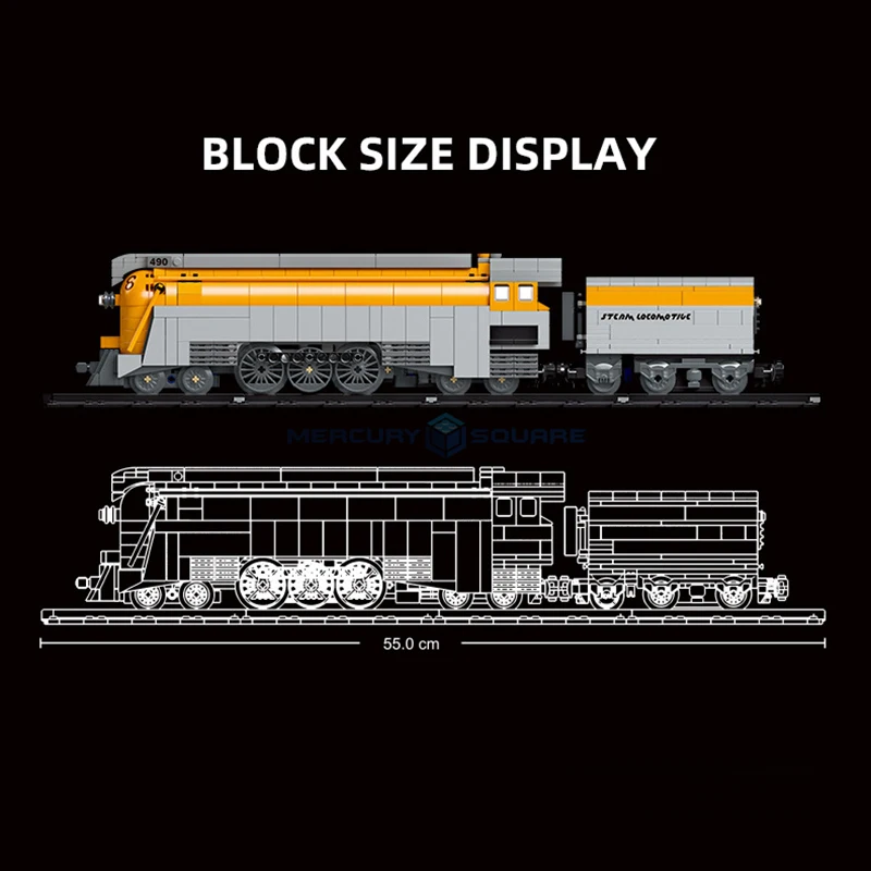 CO 490 Treno A Vapore MOC 59021 Modello Ferroviario Ad Alta Velocità Blocchi Ferrovia Pista Ferrovia Buliding Mattoni Tech Giocattolo Regalo FAI DA TE Set Bambini Ragazzi