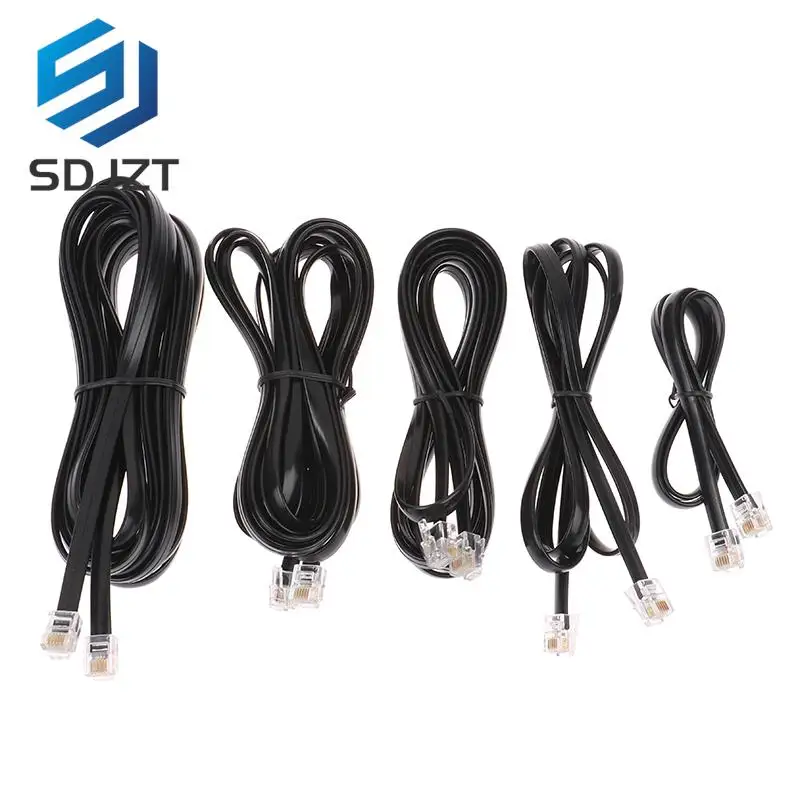 1PC RJ11 RJ12 6P6C Data Cable, Male to Male Modular Data Cord Straight Wiring Pinout Telephone Handset Voice Extension Cable