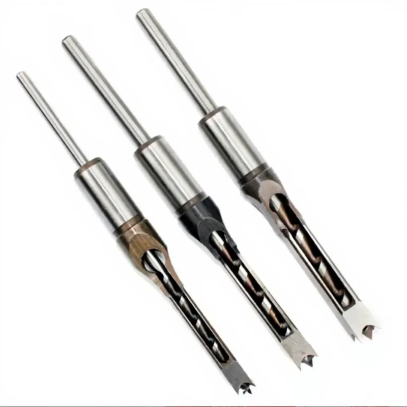 Square Hole Drill Bit Set, Woodworking Square Hole Saw, Square Mortising Chisel Drill Bit Woodworking Machinery Parts
