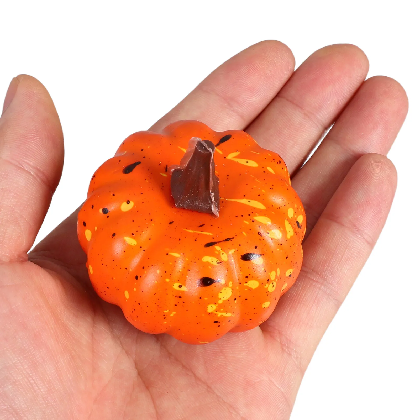 

16 PCS Artificial Pumpkin Fall Harvest Decorations Fake Mini Pumpkins Autumn for Crafts Halloween Orange