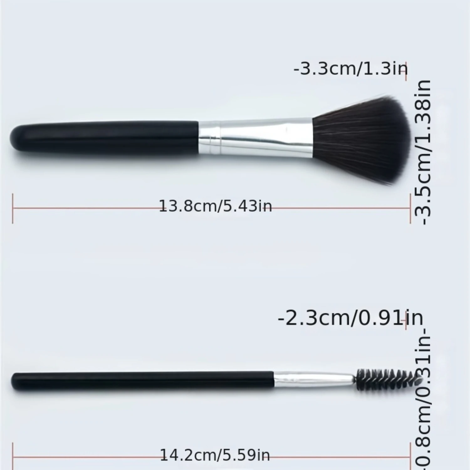 7pcs Makeup Brush Set - Black - Powder Eye Shadow Foundation Blush Lip Eyebrow - Essential Beauty Tool