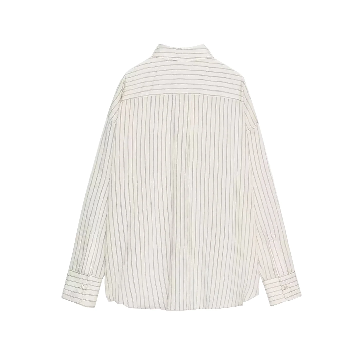 Ele rayé Long Sve irt col montant femme Faion automne 2025 Z tenue décontracté coupe confortable européenne Sle