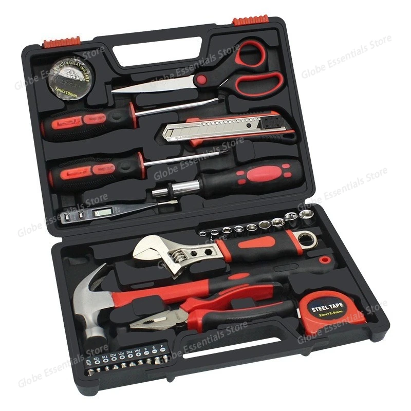 Multi-Functional Hardware Toolbox Set, 31-Piece Kit for Daily Home Repair & Maintenance tool chest
