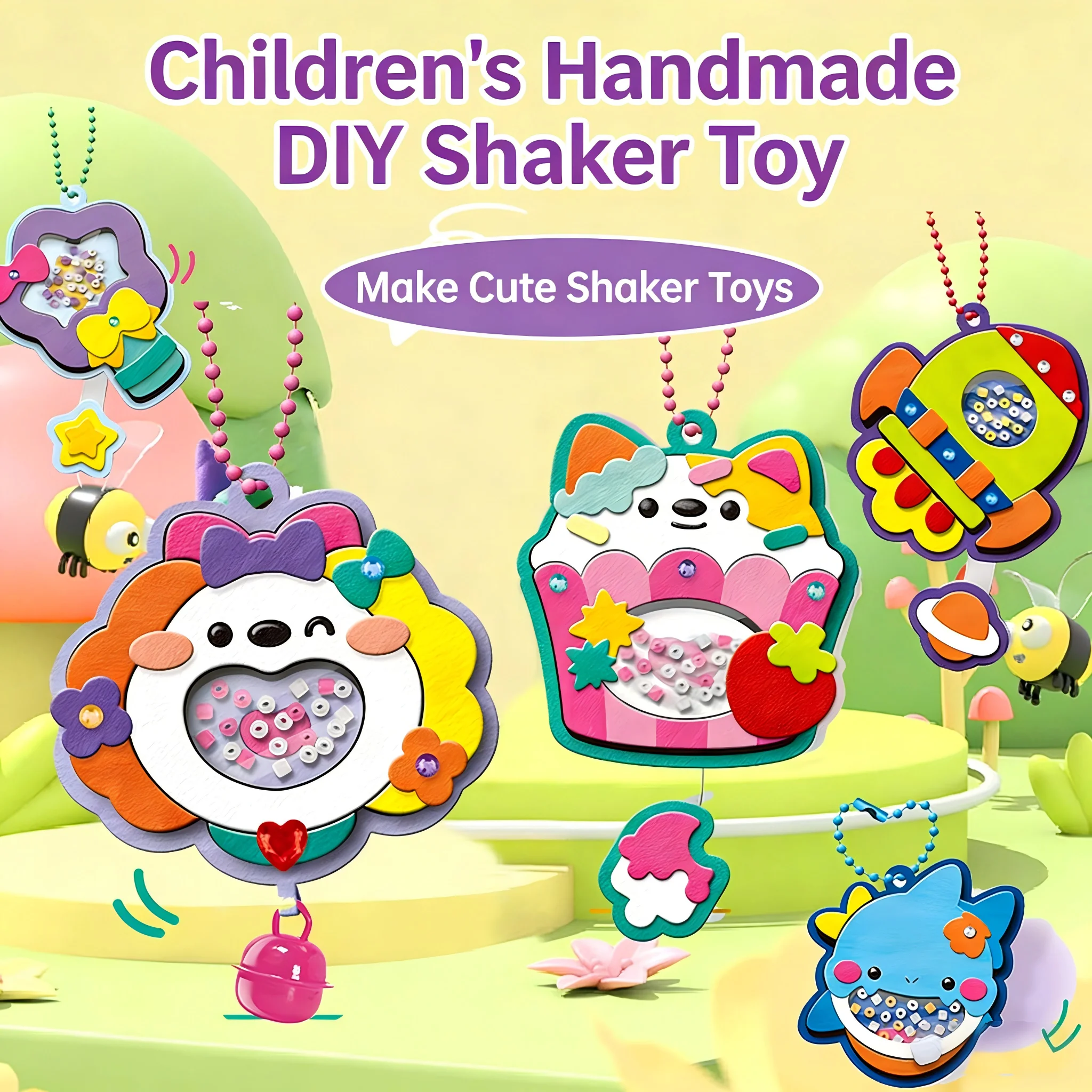 

Kids DIY Graffiti Craft Kit Magnetic Fridge Sticker Material Pack Hanging Ornament Handcraft Toy Set Birthday Gift 2026 New