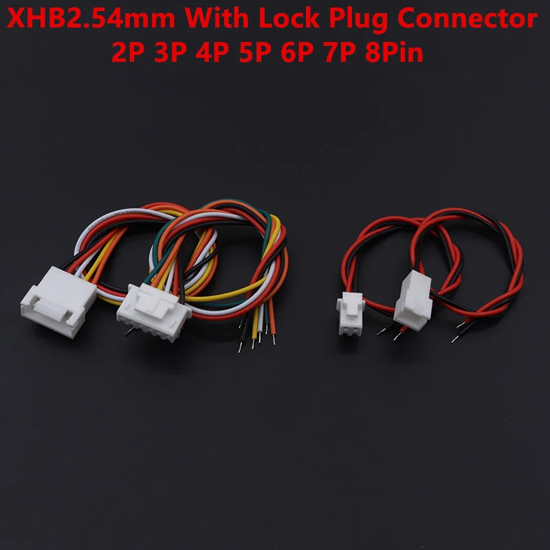 10PCS JST XHB 2.54 With Lock 2P 3P 4P 5P 6P 7P 8Pin Male Female Plug Connector XHB2.54mm Pitch With Wire Cable Battery Charging