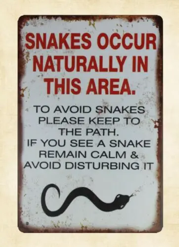 Snakes Occur Naturally In This Area metal tin sign wall art stores