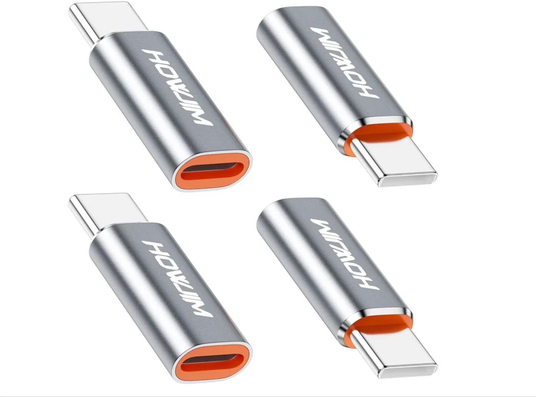Lightning-auf-USB-C-Adapter, 4er-Pack, PD/QC-Schnellladung, 480 Mbit/s Datenübertragung, Typ-C-Ladekonverter, nicht für Kopfhörer geeignet