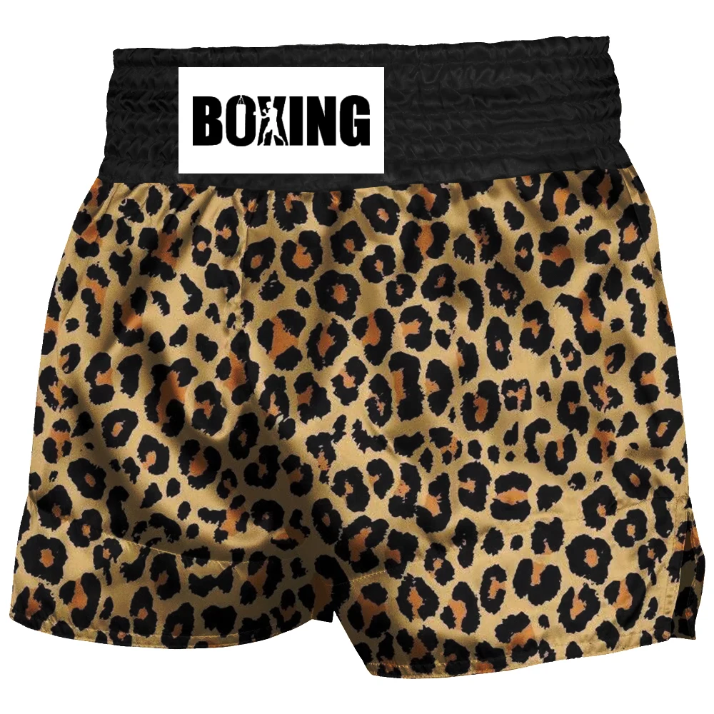 Muay Thai shorts, leopard print boxing shorts, boys and girls Taekwondo pants, children's adult MMA martial arts fights clothing