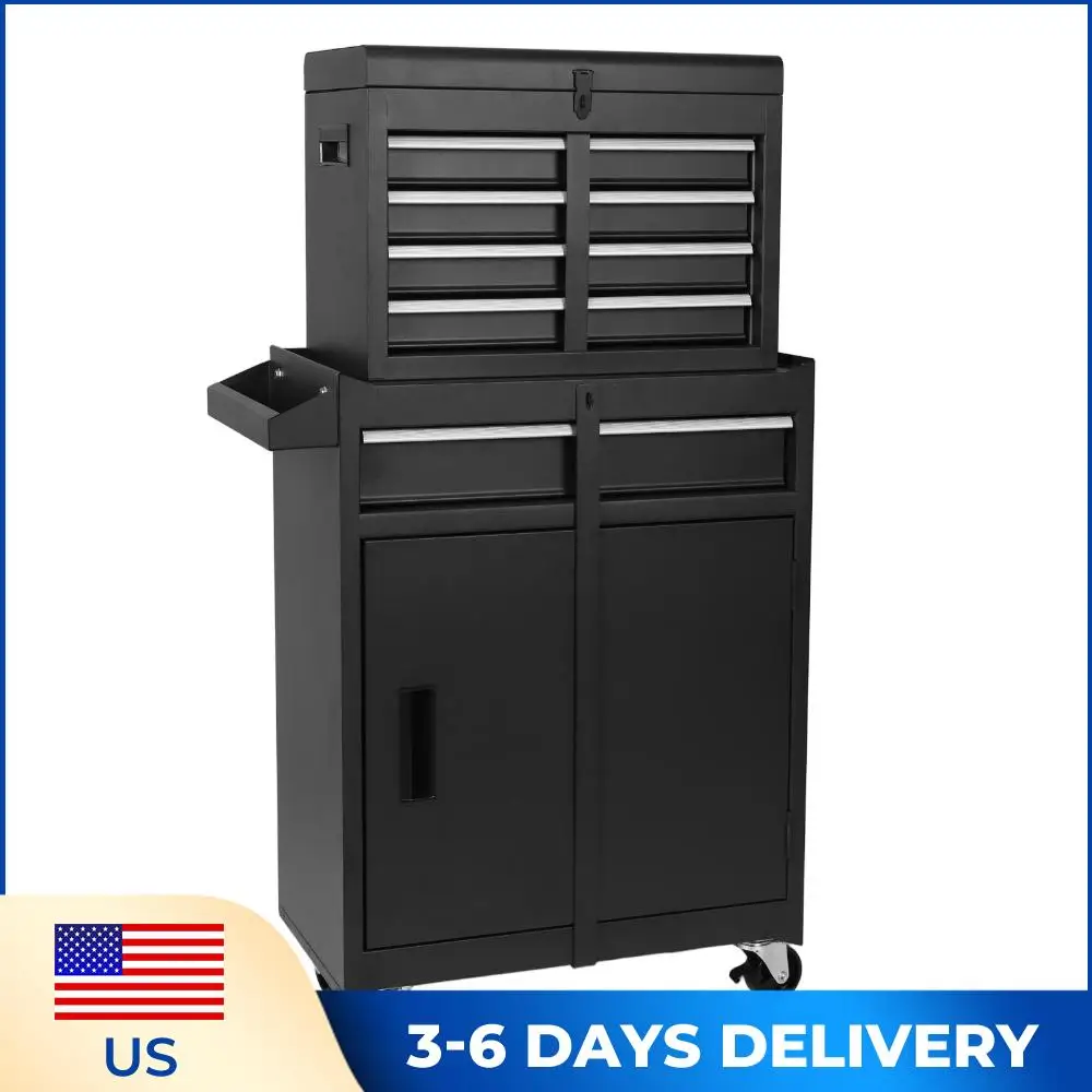 

Ящик для инструментов с выдвижными ящиками, двойными дверцами и колесами, запираемый, большой емкости, для использования на производстве и складах