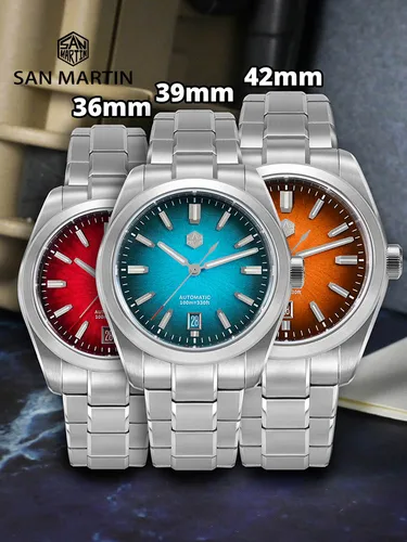 Imagen 2 del producto San Martin 36mm 39mm 42mm SN0144 JianZhan Gada reloj Miyota 9015 diseño Original vestido chino hombres relojes mecánicos automáticos