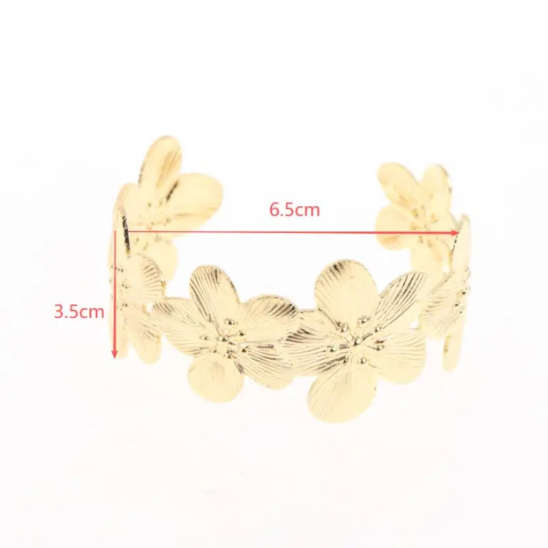 شخصية جديدة واسعة زهرة سوار افتتاح هندسية قابل للتعديل معصمه اليد مجوهرات هدية #6