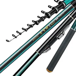 2.7m-7.2m Fishing Rods High 60T Carbon Ultralight Telescopic Surfcasting Spinning Rock Fishing Rod Coast Sea Fishing Freshwater