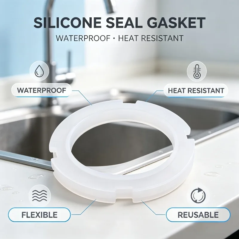 Silicone Seal Gasket 10PCS, White Round Translucent Multi Notch Silicone Gasket Ring Waterproof High Temperature Replacement