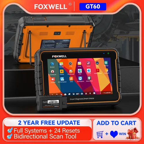 FOXWELL GT60 OBD2 自動車スキャナすべてのシステムすべて無料 DPF EPB A/F TPMS リセット OBD 2 プロフェッショナル車診断ツール