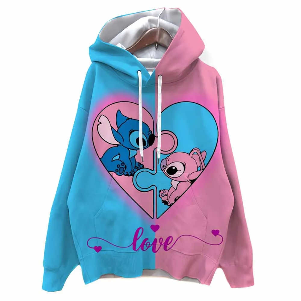 เสื้อฮู้ดดี้ลายดิสนีย์สติทช์แบบพิมพ์ 3 มิติ สำหรับผู้หญิง เสื้อสเวตเชิ้ตมีฮู้ดลำลอง สไตล์สตรีท เสื้อพูลโอเวอร์ Y2K เสื้อแทรคสูท เสื้อโค้ทแบบยูนิเซ็กส์