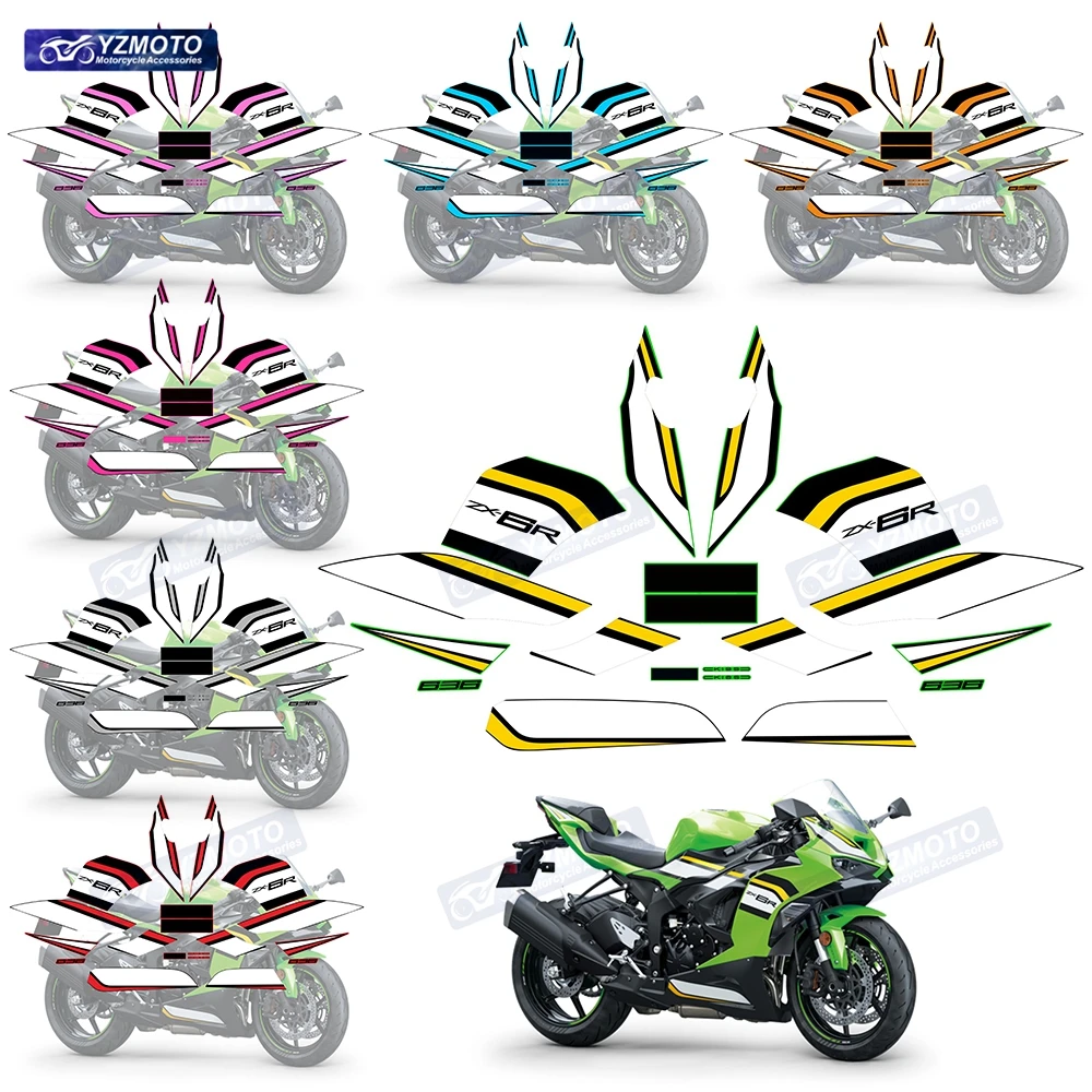 

For ZX-6R ZX6R ZX 6R 636 2021 2022 2023 2024 2025 Motorcycle Accessories Full Car Fairing Sticker Reflective Decal Stickers Kit