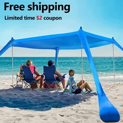 Family Beach Awning Outdoor Beach Tent Large Sun Shelter Camping Shades Tents Windproof Beach Canopy Tents folding awnings