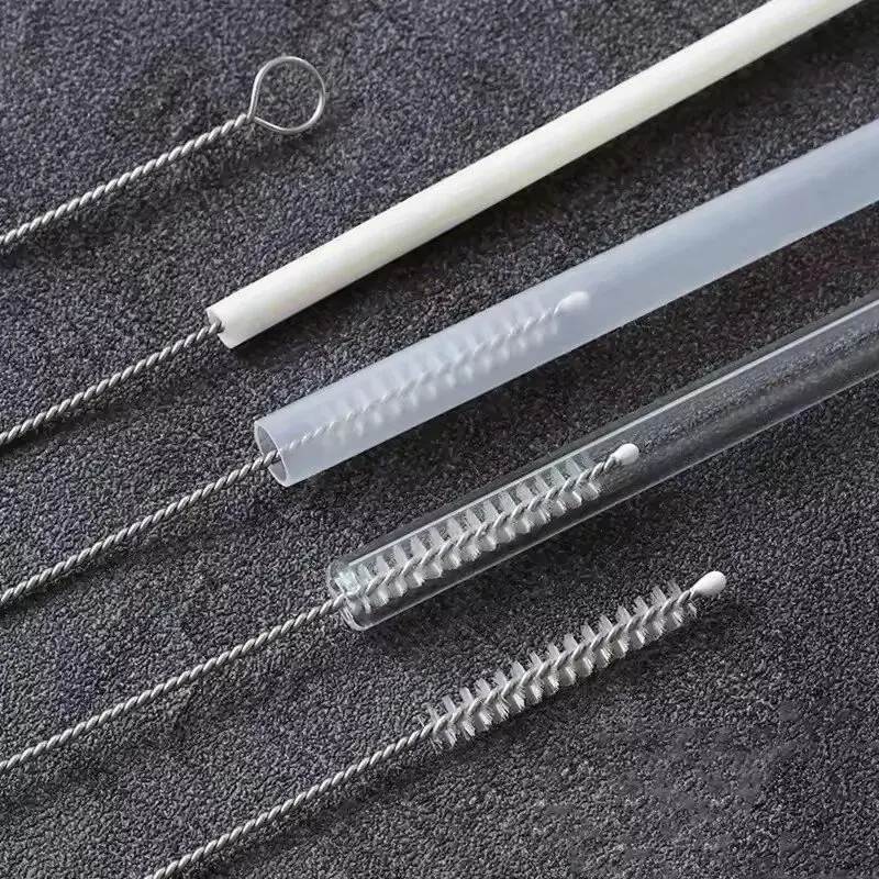 Nylon Straw Cleaning Brush Kit Pipe Cleaner Stainless Steel Long Handle Cleaning Bottle Brush Cleaning Tool (1/2 Set) image 6