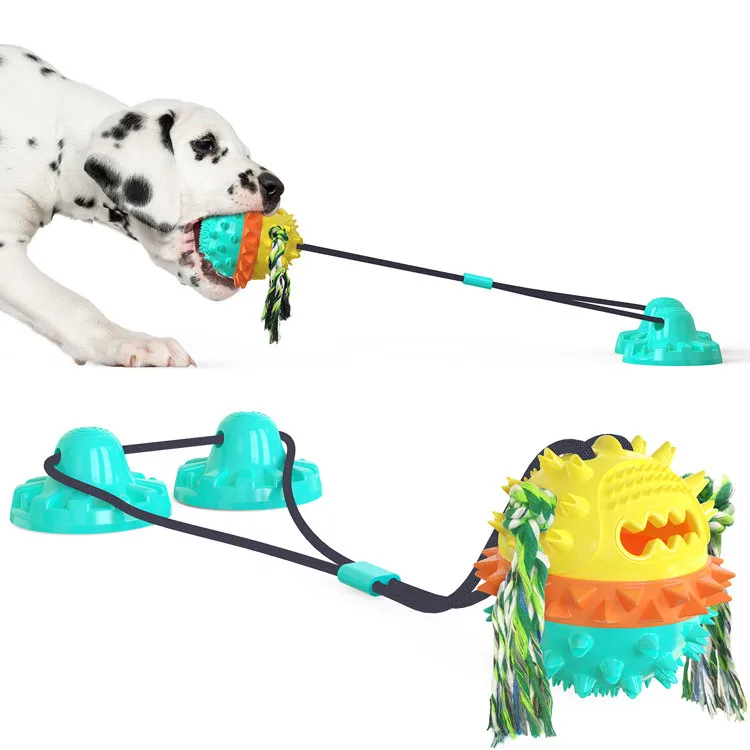 

Pet Products Sound Suction Cup Dog Toothbrush Dog Toys Outdoor Training Leaky Food Ball