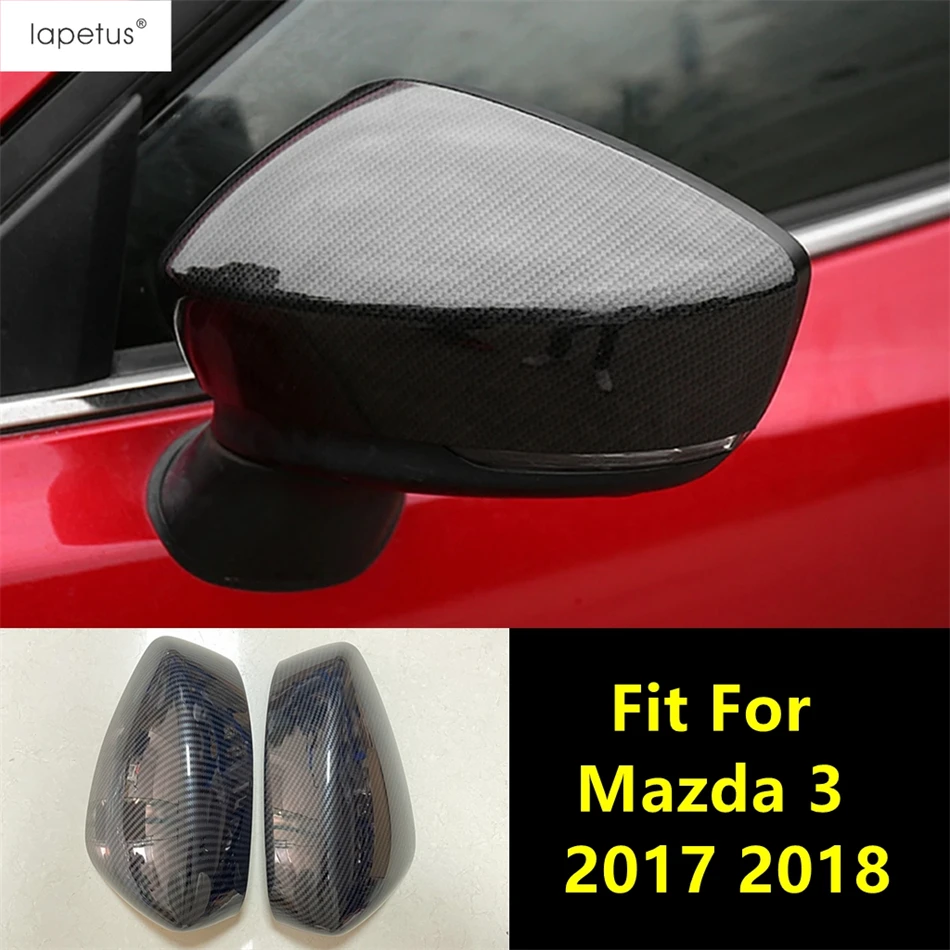 

2PCS Car Rearview Mirror Cap Shell Protection Cover Trim For Mazda 3 2017 2018 Black / Carbon Fiber Style Exterior Accessories