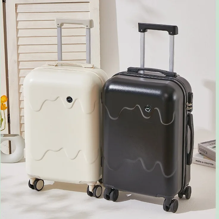 Chariot à crème glacée pour femme, valise épaisse de 24 pouces, petite boîte de voyage universelle à roulettes fraîches, boîte à bagages de 20 pouces