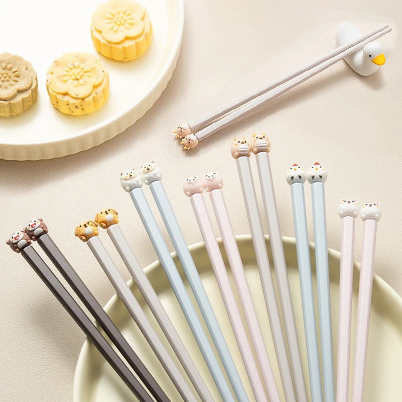 22 cm 3D Niedlichen Cartoon Tiere Stäbchen Für Kinder Chinesische Essstäbchen Lebensmittel Sushi Sticks Home Küche Geschirr Abendessen Küche werkzeug