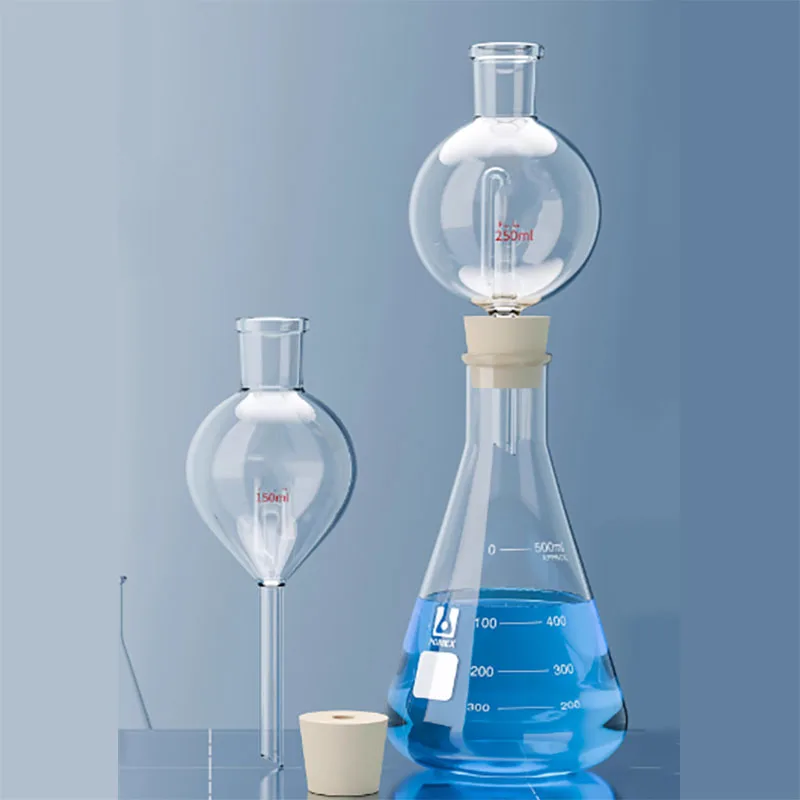 

Gas saturated funnel 60ml100ml125ml250ml glass anti-splash spherical funnel liquid seal tube pear-shaped saturated safety funnel