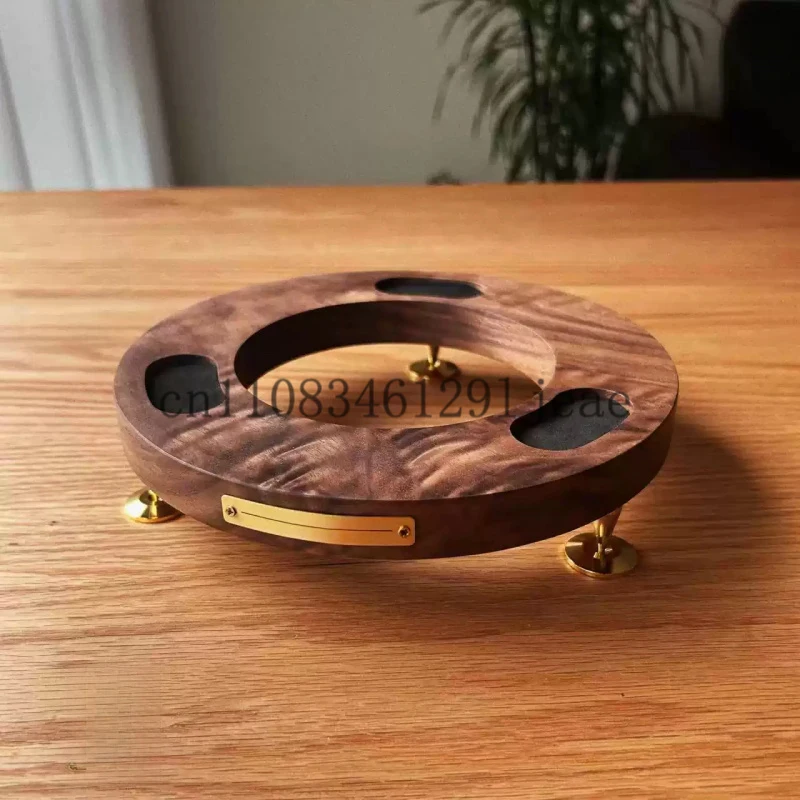 

Black Walnut Wood Anti‑Vibration Speaker Base Desktop Stand for Harman Kardon Aura Studio 2‑5 Crystal 4 5