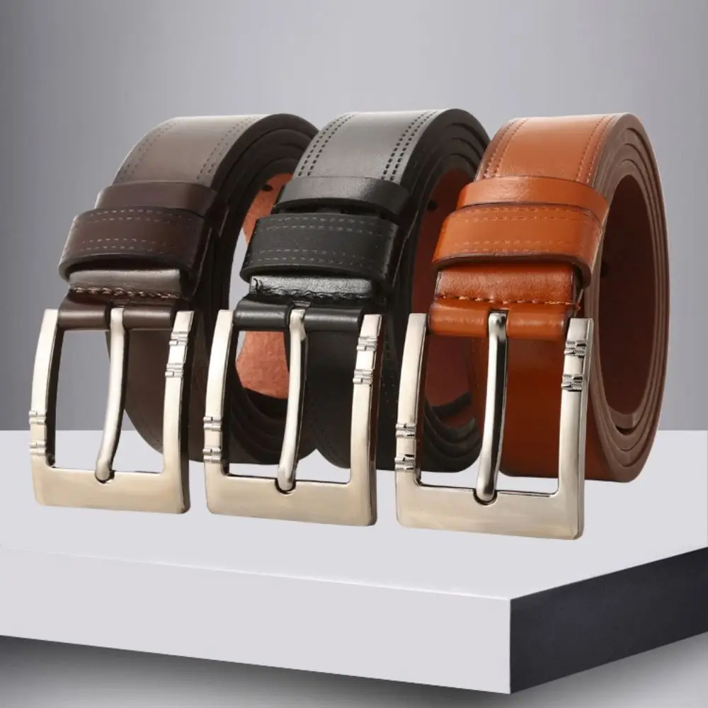 Fashion Luxury Design Business Leather Belt Casual Trendy Pin Buckle Waistband Waist Strap