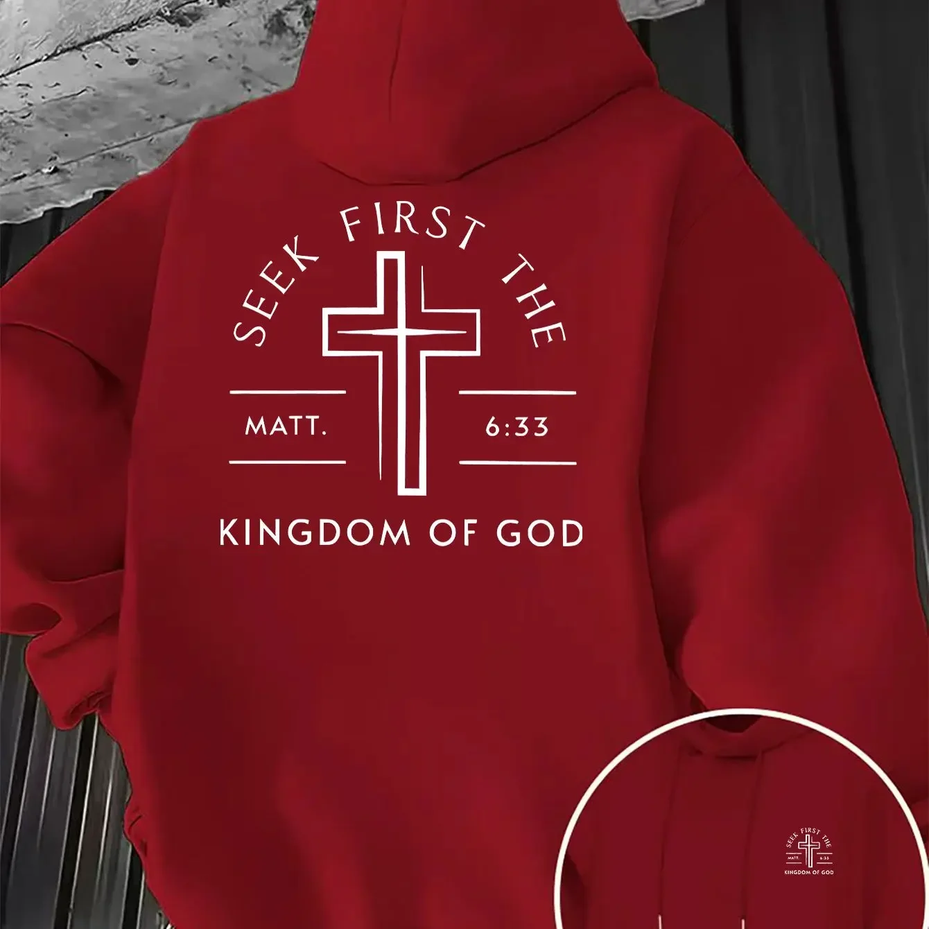 New autumn and winter men's and women's hooded sweatshirts with cross pattern double-sided printing, fashionable and casual