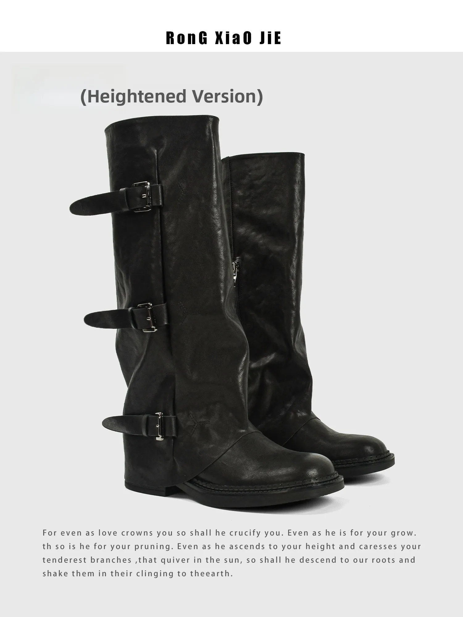 

Women's Knight Sle Wide Tube Boot High Tube round Toe Faion Boots Thi Heel Belt Bule Autumn Winter Leather Boots