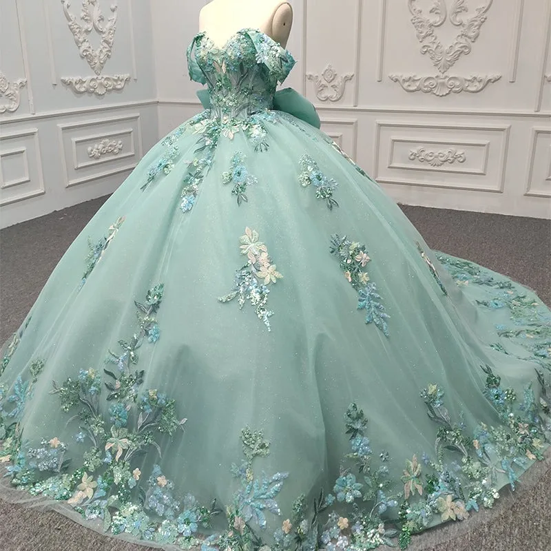 Vestidos De 15 Quinceañera Quinceanera Dress for Juniors Tulle Lace Appliques Ball Gown Off Shoulder Prom Party Dress