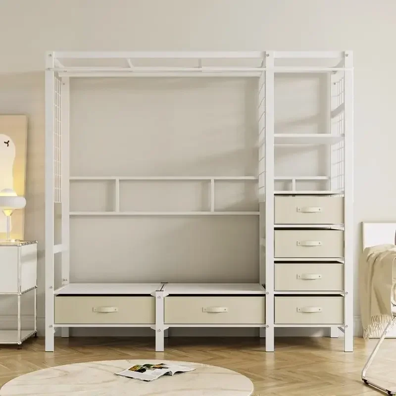 

-Простая установка гардероба, Металлический шкаф для хранения одежды, Комната для аренды, Бытовая спальня, Прокат в небольшой квартире