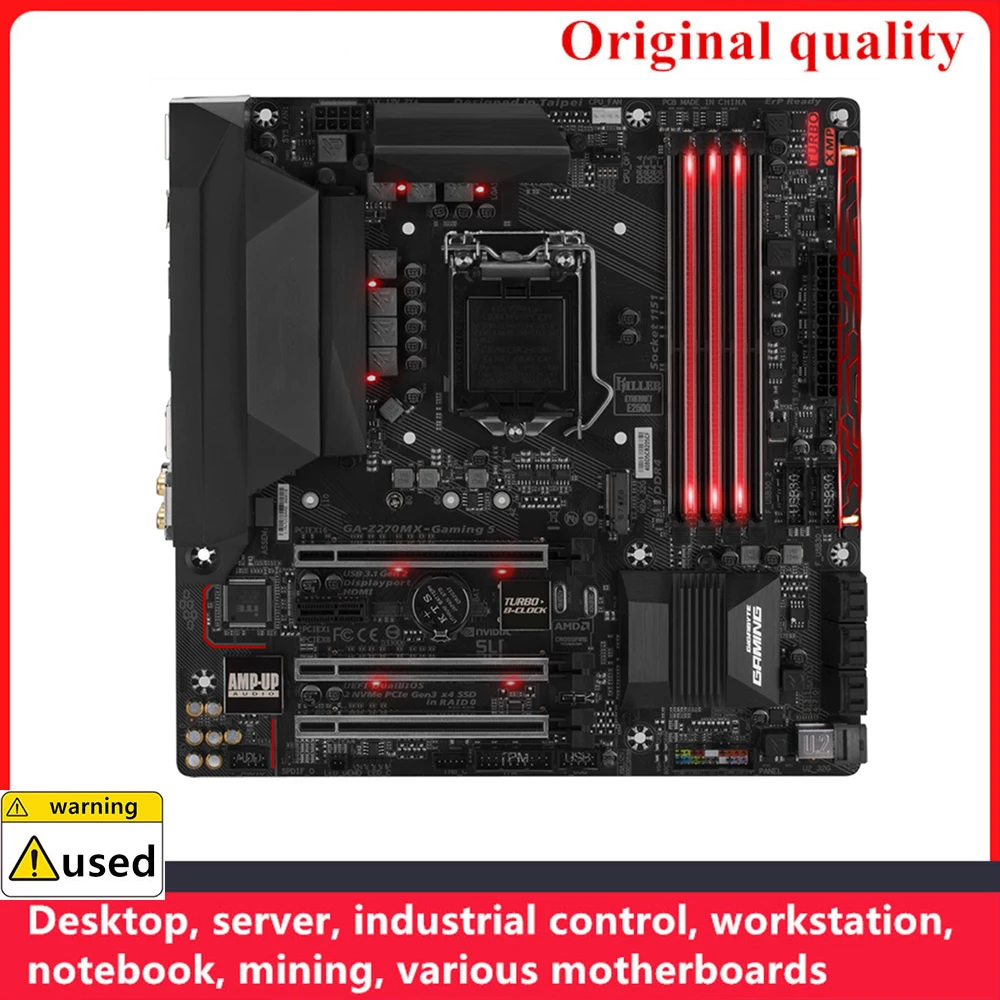 For GA-Z270MX-Gaming 5 Motherboards LGA 1151 DDR4 64GB m-ATX Intel Z270 Overclocking Desktop Mainboard M.2 NVME SATA III