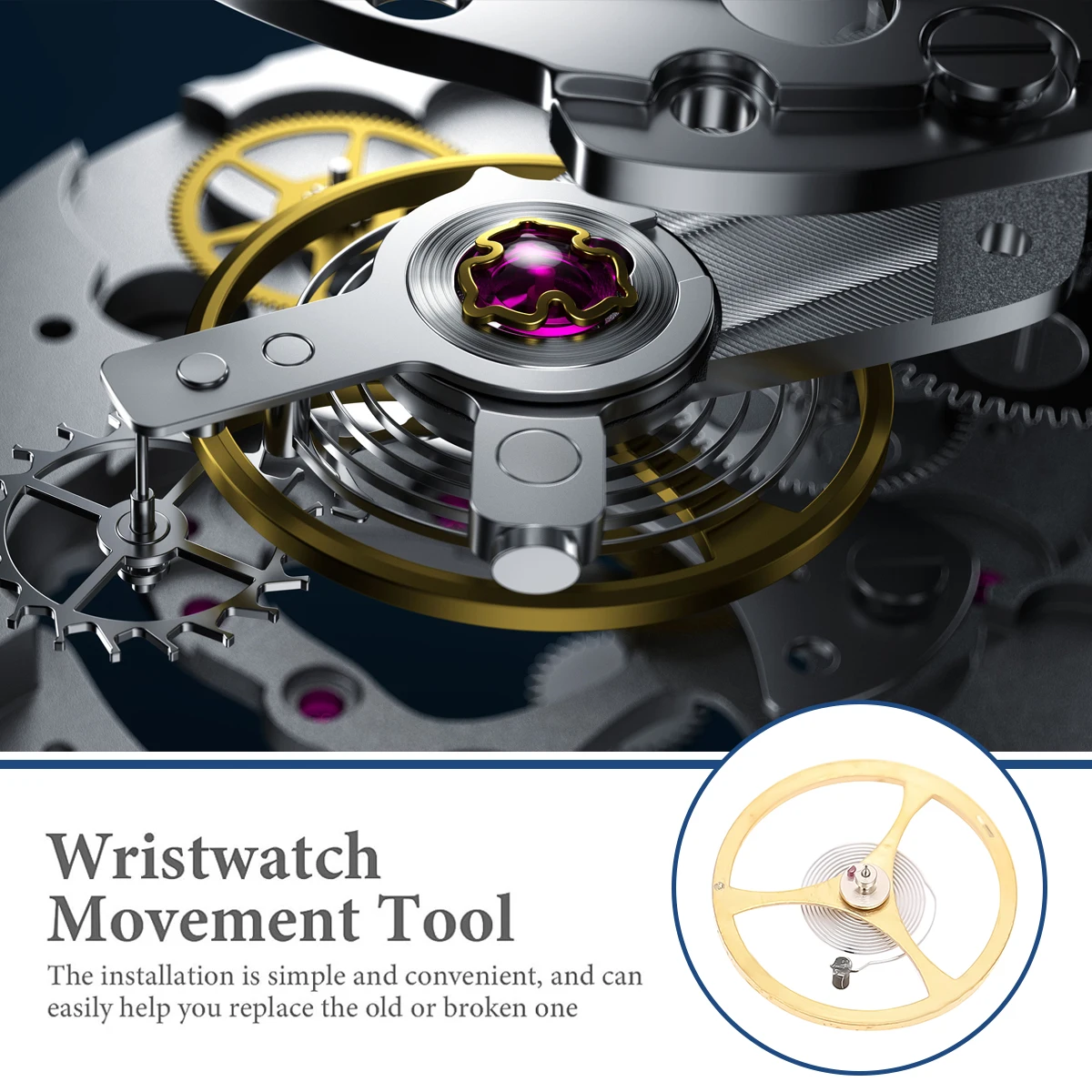 1 PC เปลี่ยนนาฬิกา BALANCE ล้อซ่อมสําหรับ Orient การเคลื่อนไหว 46941 46943 พร้อม Hairspring นาฬิกา Crown สําหรับ 46941 46943