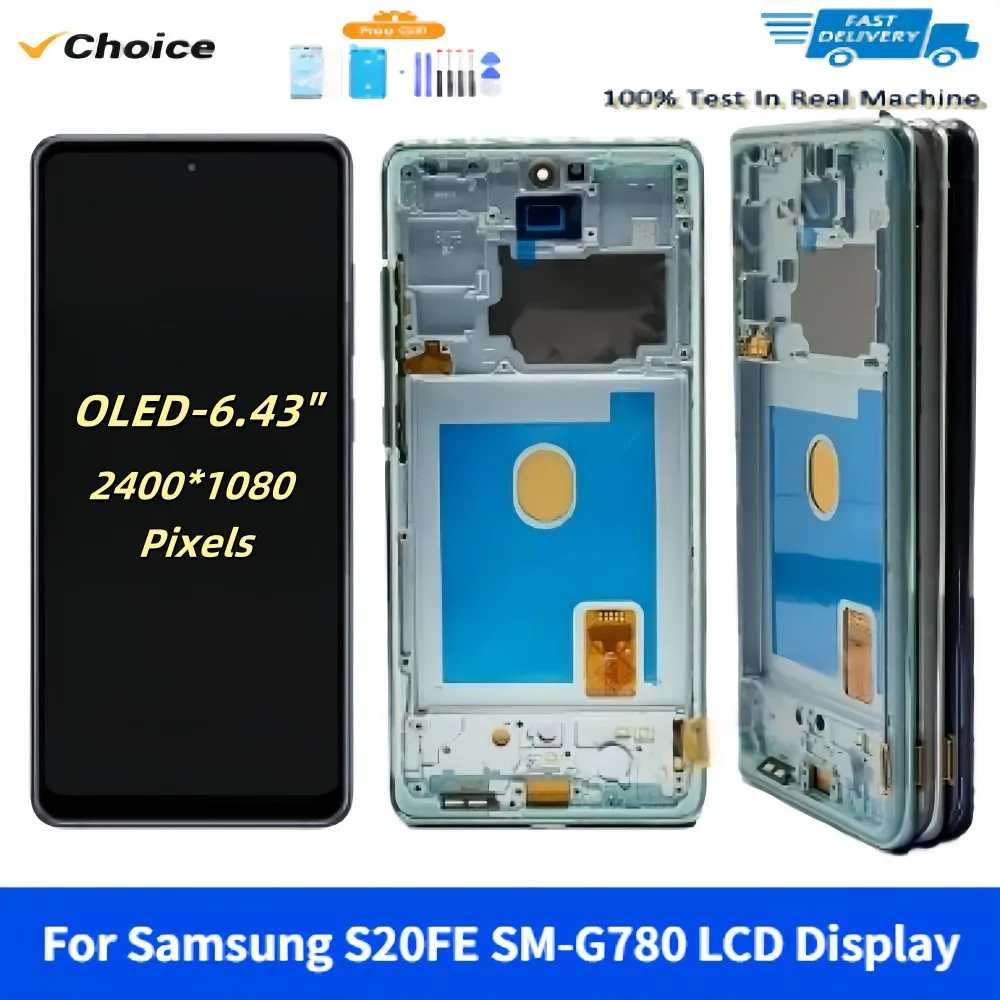 

6.43" OLED For Samsung Galaxy S20 FE 4G/5G LCD Display Touch Screen Assembly For Samsung S20 FE G780 G781 Screen Replacement