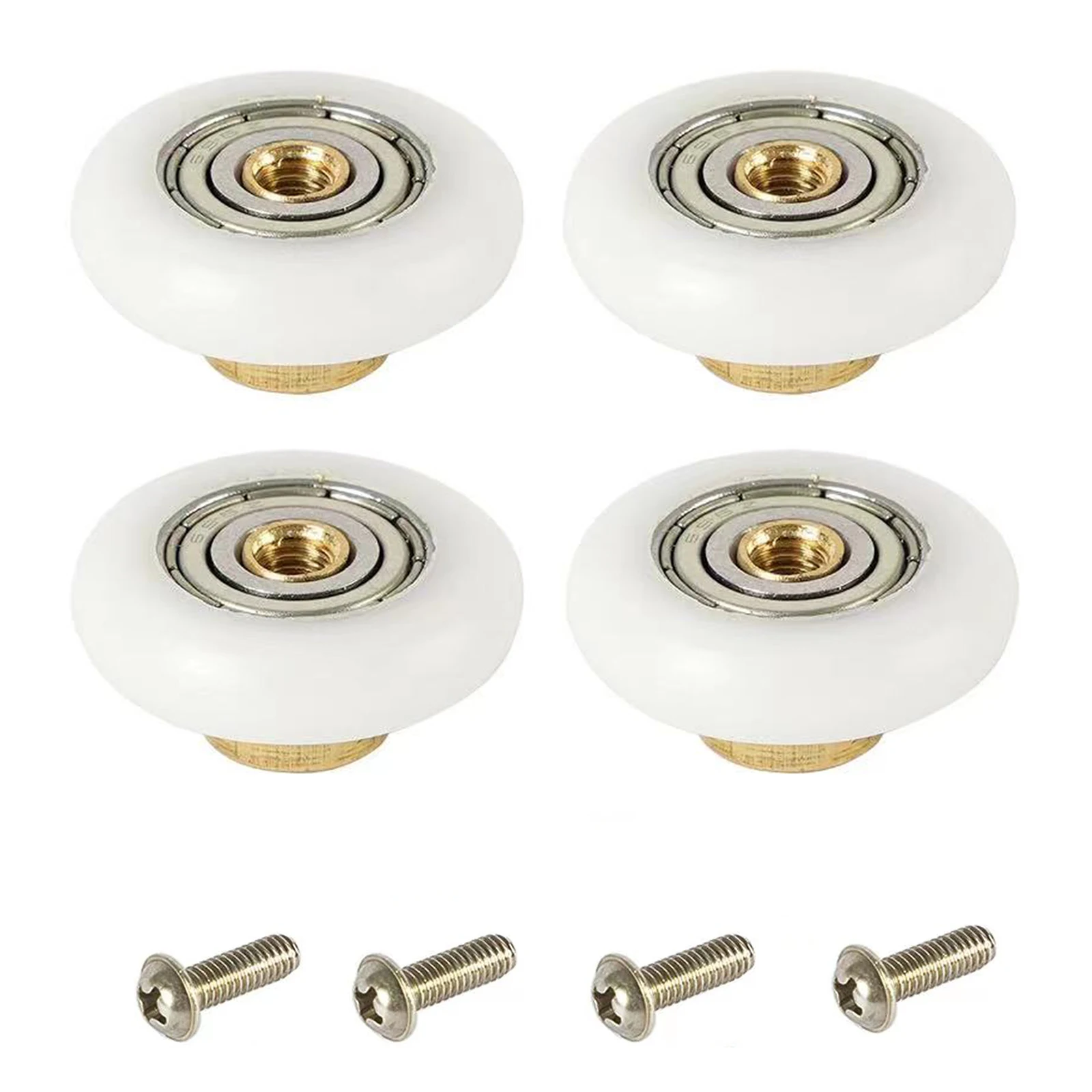 4pcs Shower Door Rollers Runners Wheels Replacement Part Bathroom Glass Shower Sliding Door (19mm -27mm)