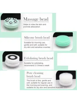 Elektrický čistič obličeje 4 v 1, kartáč na čištění obličeje, mycí stroj, lázeňská péče o pleť, masážní přístroj na čištění černých teček, čistič obličeje 10 nejlepší prodej přístroj na čištění obličeje - №10