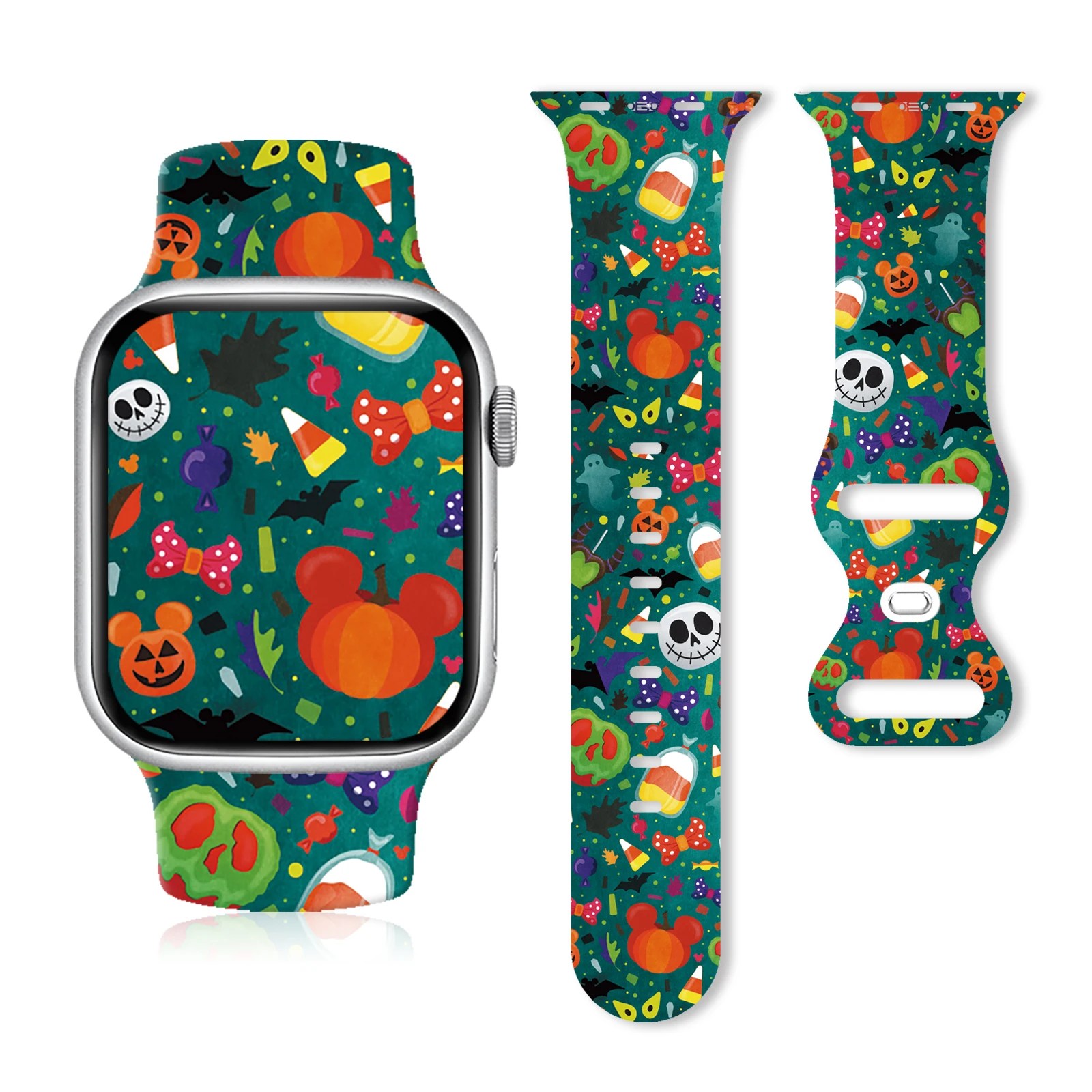 

Weird Halloween for Apple Watch 10 9 8 7 Silicone Band Replacable Bracelet for iWatch 46mm 42mm 41mm 40mm Watchband