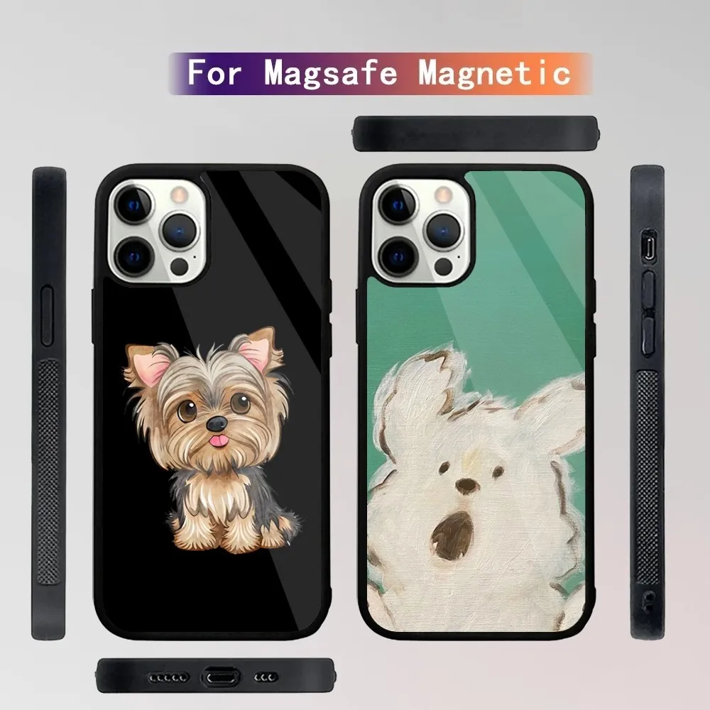 

Cartoon Maltese Dog Phone Case For iPhone 15,14,13,12,11,Plus,Pro,Max Mini Magsafe Magnetic Wireless Charging