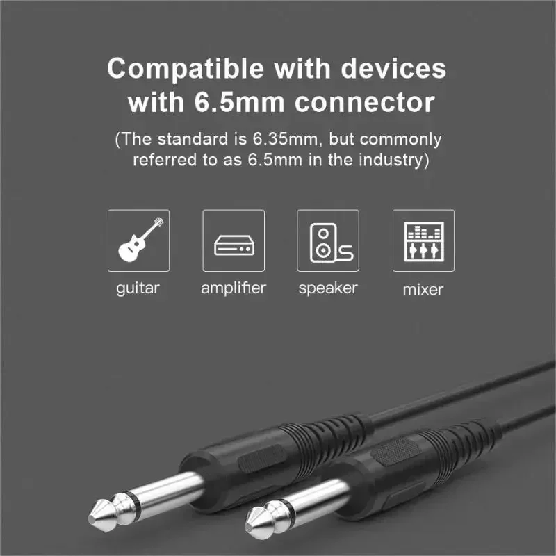 CHOSEAL 6.5mm to 6.5mm Audio Cable 1/4 Inch Connector Male to Male TRS jack For Stereo Guitar Mixer Amplifier Speaker Cable