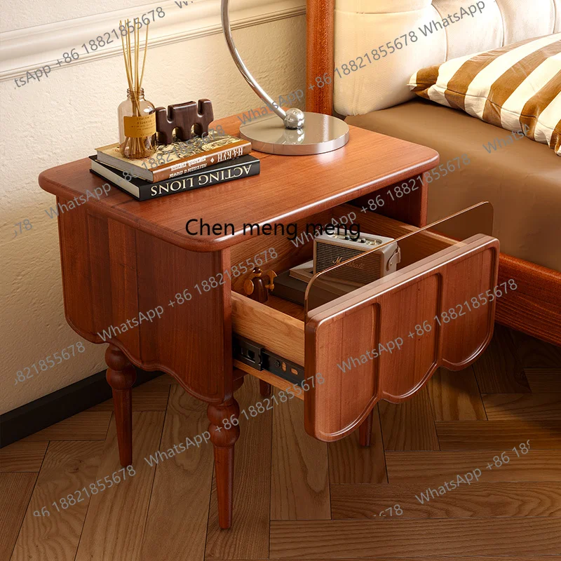 

Solid wood bedside table Modern simple American storage cabinet Small apartment bedroom furniture Narrow edge