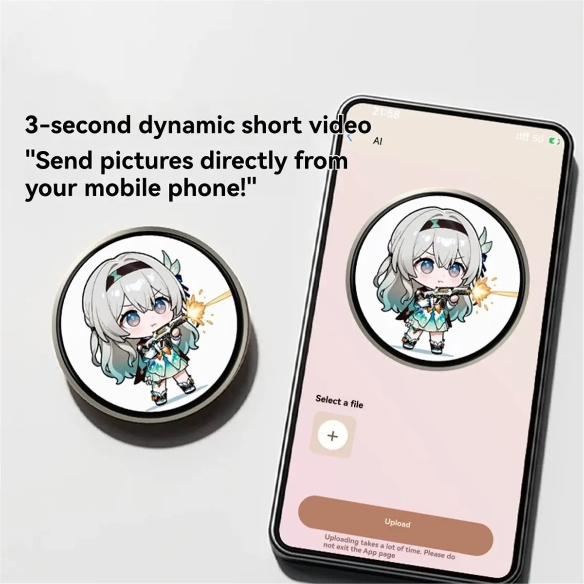Promotion Smart Electronic Baji Portable Ornaments Trendy Two-Dimensional Badge Screen Brooch Student Star Surrounding DIY